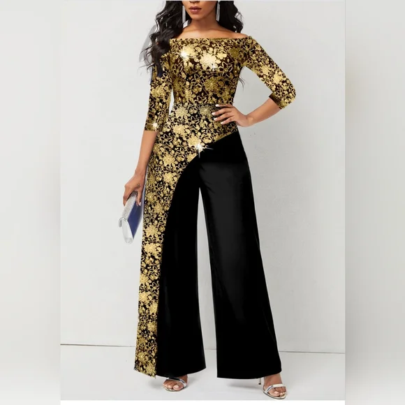 Hot golden jumpsuit NWOT - Picture 1 of 4